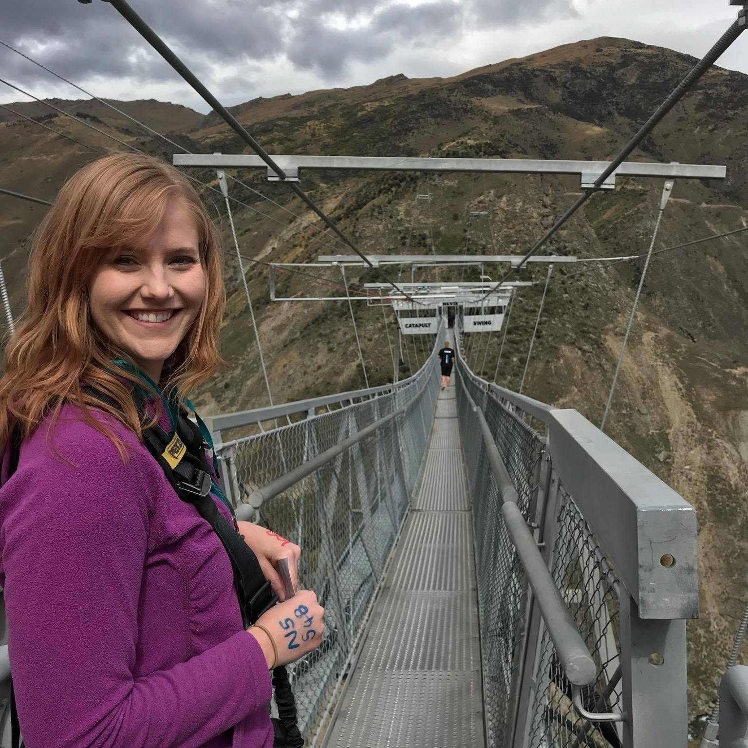 Cassi and Tyler on the Nevis Swing in New Zealand