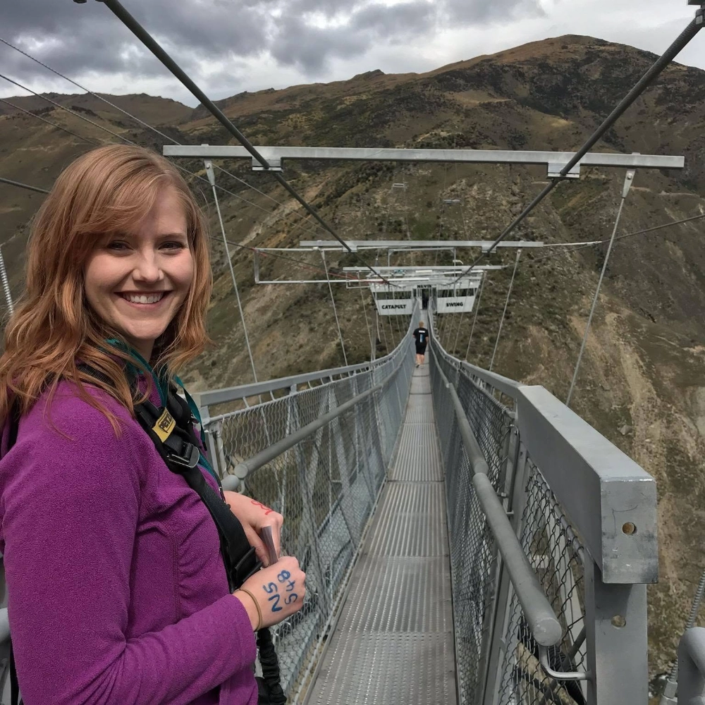 Cassi and Tyler on the Nevis Swing in New Zealand